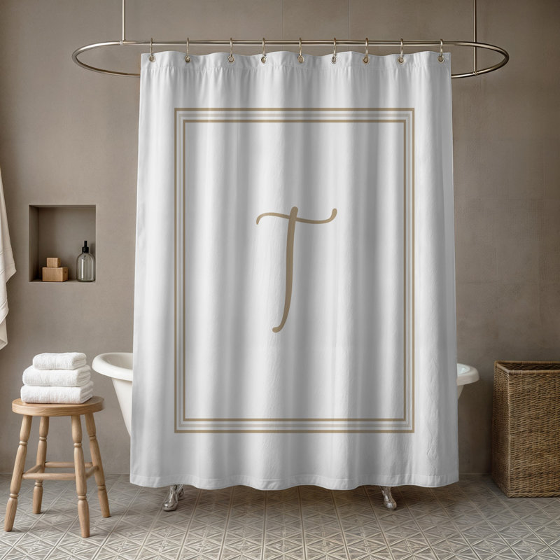 Rideau de douche simple , T, Beige