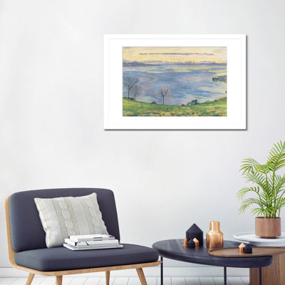 Le lac Léman au crépuscule vu de Chexbres - 1895 - Reproduction d'art mural - Papier peint encadré