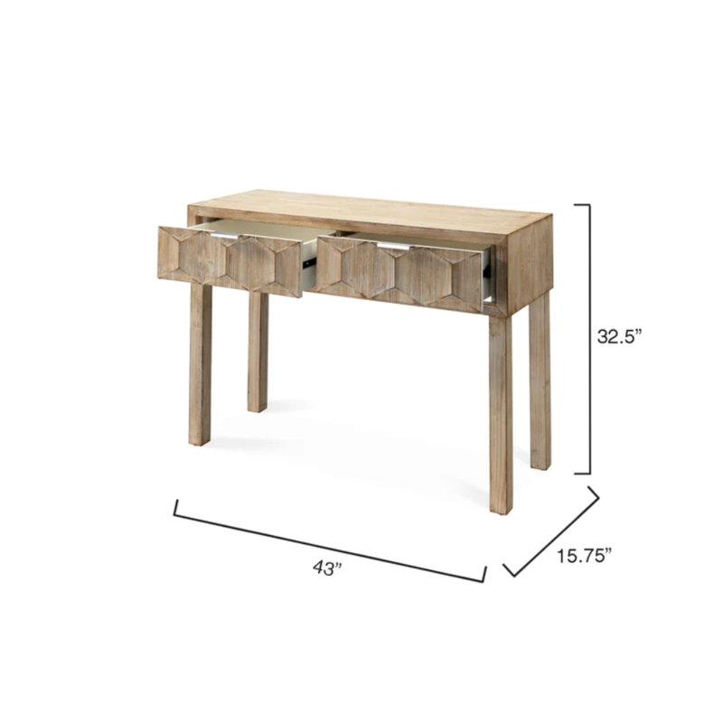 Console en bois massif 43 po Swec