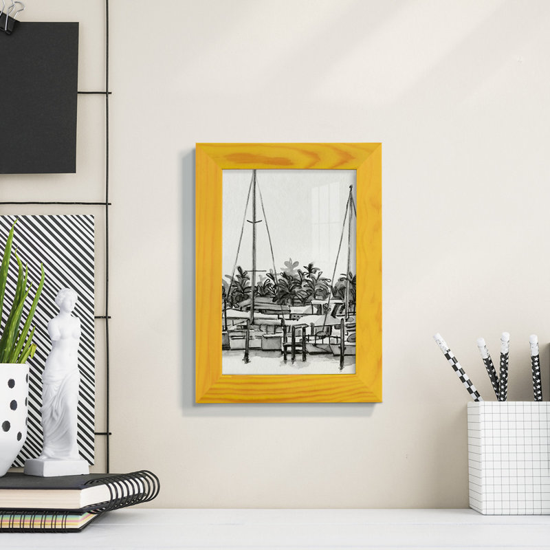 Neutral Tropics II - impression d'un seul cadre photo, H 7 po x l 5 po x P 1 po, Jaune