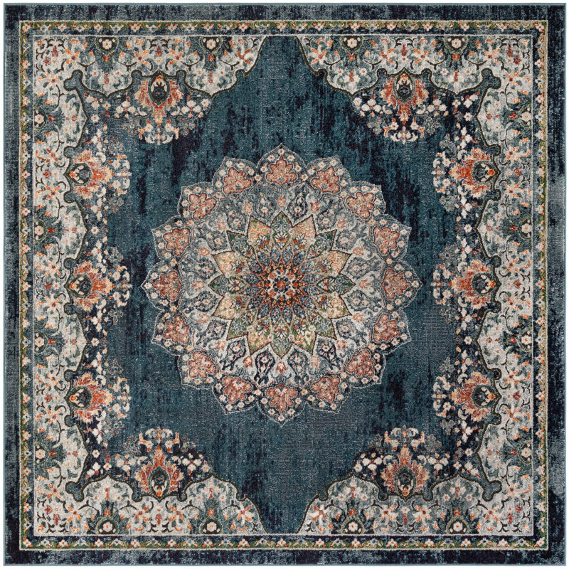 Tasharra Rug, Blue, Square 8'