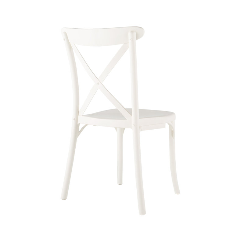 Guthbrand Cross Back Resin Stacking Side Chair, White