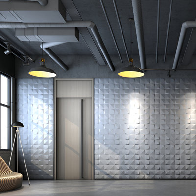 Luxury Angular 3D Grid PU Leather Wall Panels 600x600mm (Pack of 4)