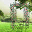 Pavillon de jardin en fer 81,3 po x 114,2 po, arche de jardin, noir, écaillage