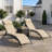 Set Of 2 Outdoor Patio Chaise Lounge Recliners With 5 Position Adjustable Backrest For Poolside Backyard Deck Relaxation Use-1214387415