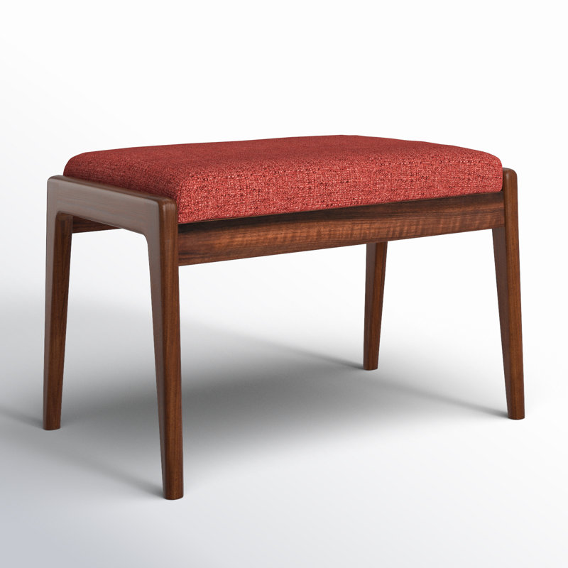Upholstered Ottoman, Picante Orange