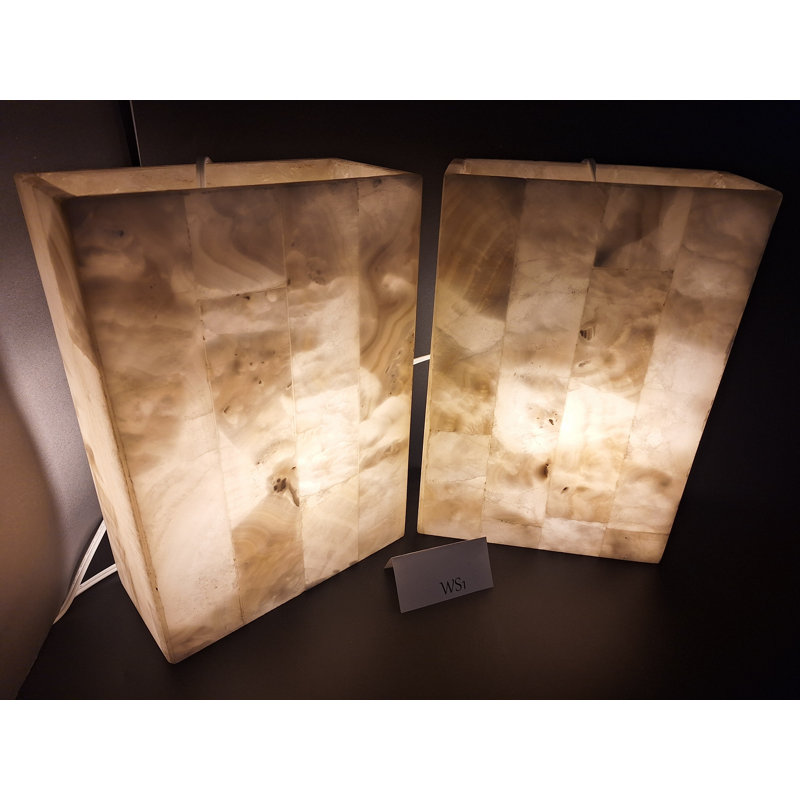 Ensemble d'appliques murales onyx beige et vert, Beige