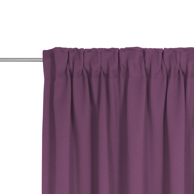 Newbury 67% Polyester And 33% Cotton Room Darkening Single Curtain Panel, 130cm Width x 375cm Drop, Berry