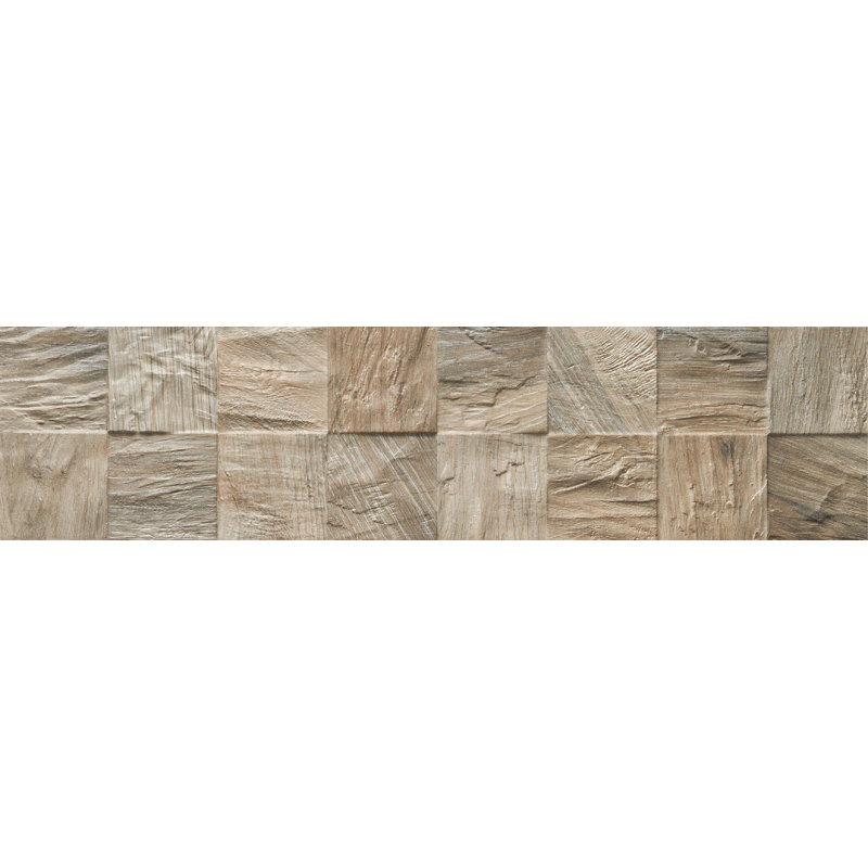 Perpetua 6x24 3D Wood Look Wall Tile, Greige