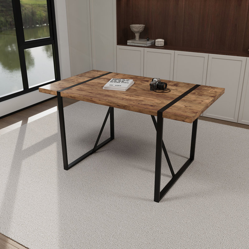 Table de salle à manger rectangulaire 1 pièce sans chaise, Brun