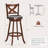 Naviya Swivel Upholstered Counter Stool with Solid Wood Frame-1925862251