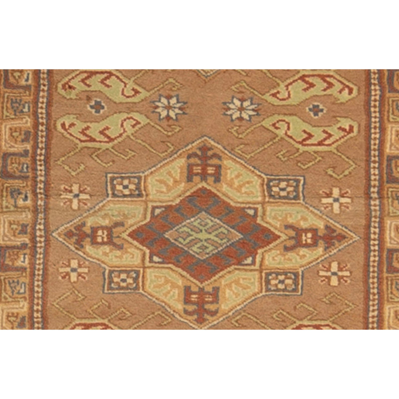 Hand Knotted Wool Area Rug in Camel