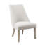 Dining Chairs   Of 2  - High Back Support, Solid Wood Legs Reclaimed Finish Upholstered 2 Back, Biscuit