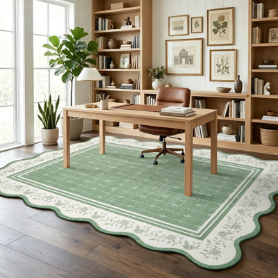 Tapis festonné grand tapis lavables pour le salon Chambre à coucher Tapis de table à manger doux sans perte Tapis d'intérieur moderne pour la chambre de bébé Décoration intérieure