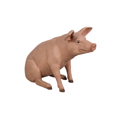 Statue de jardin assis dans un ciel de porc