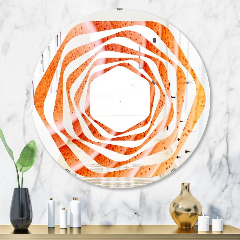 Miroir mural moderne sans cadre, H 23,6 po x l 23,6 po, Feuilles minimes