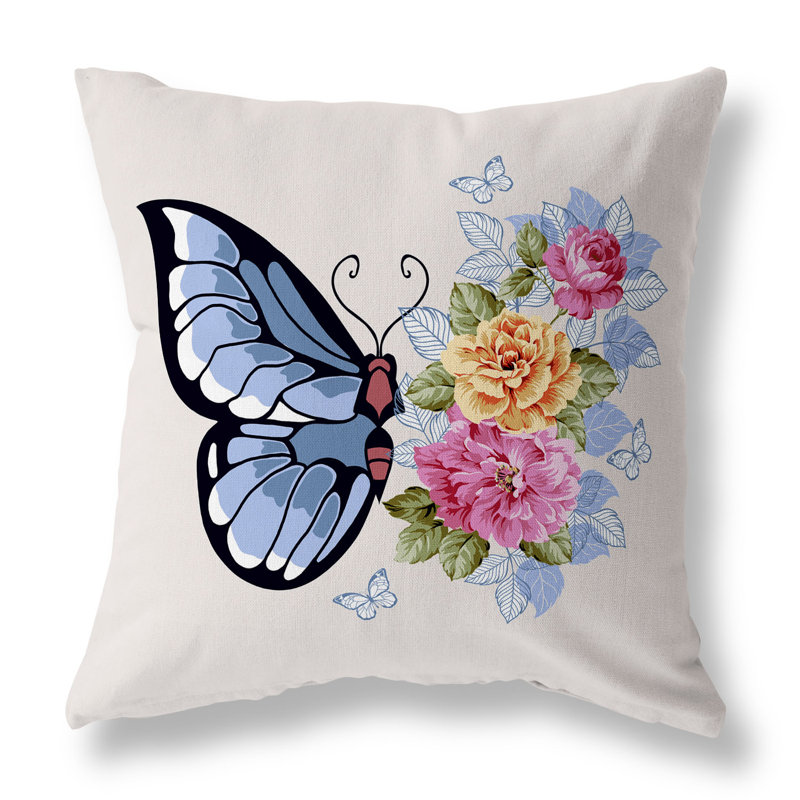 Coussin décoratif réversible intérieur / extérieur Rosewing Elegance, H 16 po x l 16 po