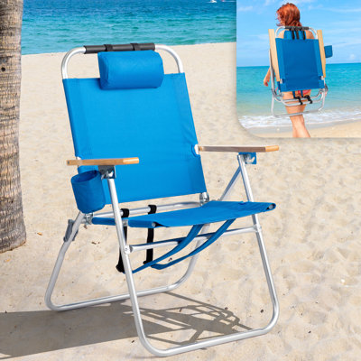 Pink Aluminum Beach Chair by Arlmont & Co.