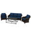 Ensemble de causeuse d'extérieur en osier pour 6 personnes avec chaise pivotante, table d'appoint et repose-pieds Alderwood-357732472