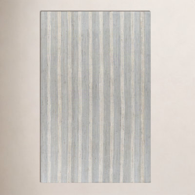 Aadison Blue Hand-Woven Striped Jute Rug