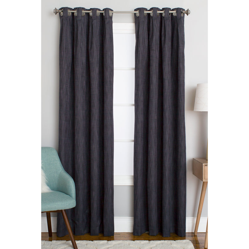 Mentzer 100% Polyester Room Darkening Solid Color Curtain Panel with Grommet Top , 50" W x 95" L, Mineral