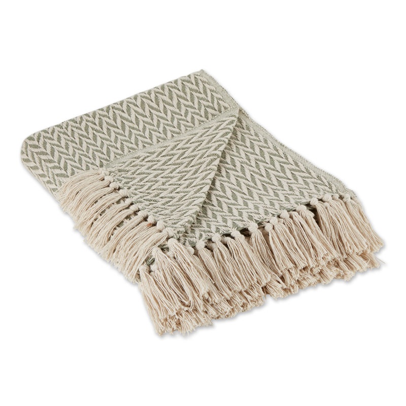 Jeté 100% coton , Vert artichaut