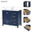 Ensemble de meuble-lavabo 36 po avec lavabo 36 po, armoire de salle de bain moderne à 4 tiroirs, ensemble de meuble-lavabo sur pied en bois massif avec pieds en bois massif