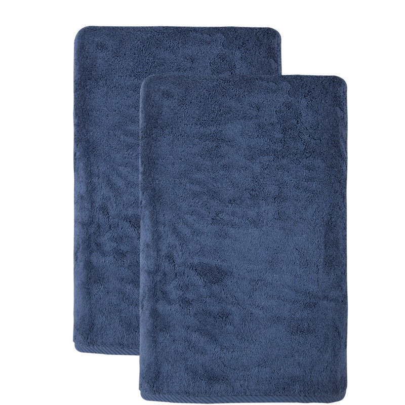 Dinis Luxury Turkish Cotton Bath Sheet Set, Midnight Blue