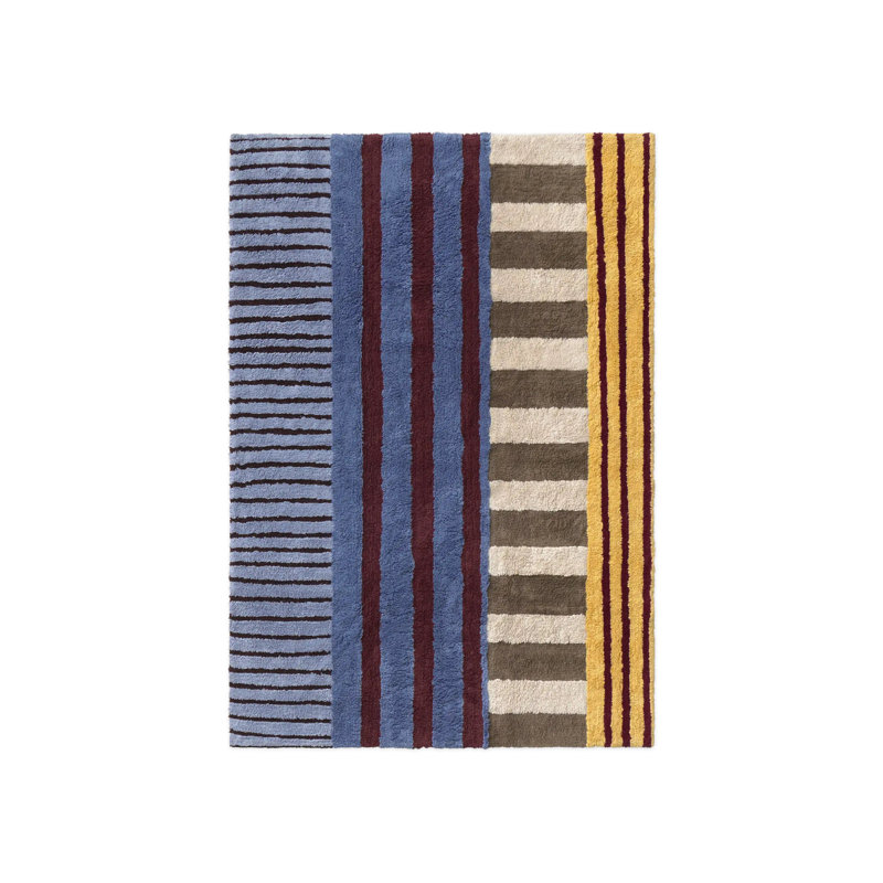 Color ON Hand Tufted Cotton Striped Area Rug, Rectangle 5'7" x 7'10"