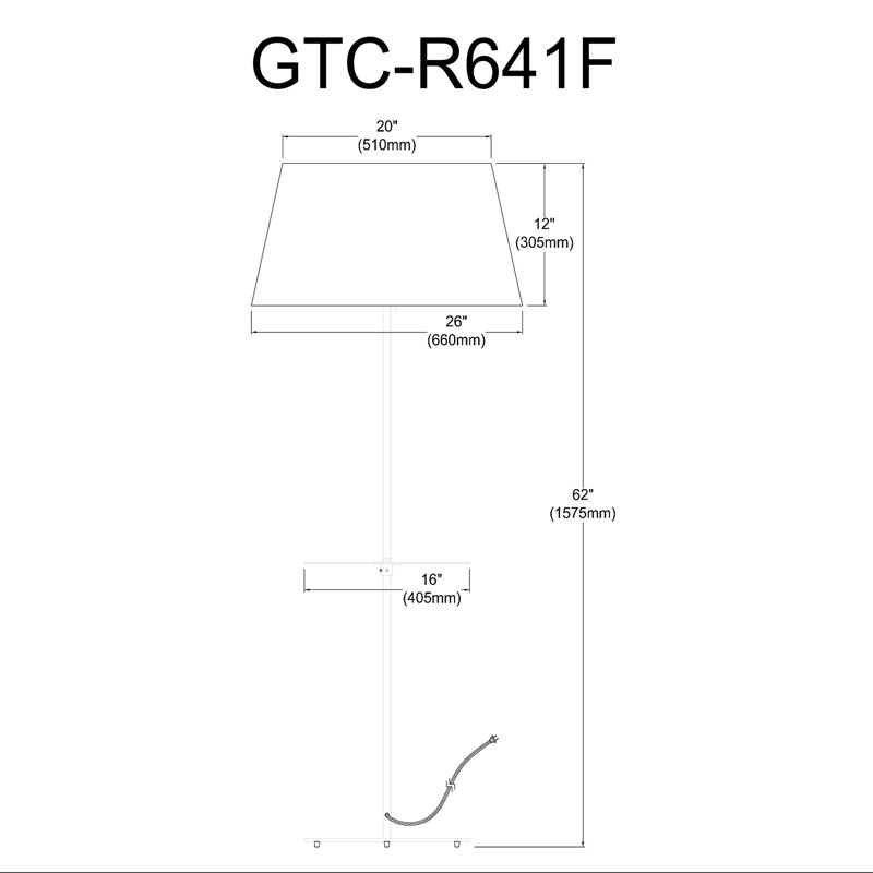 Lampe sur pied 1 lumière Gretchen, Laiton vieilli