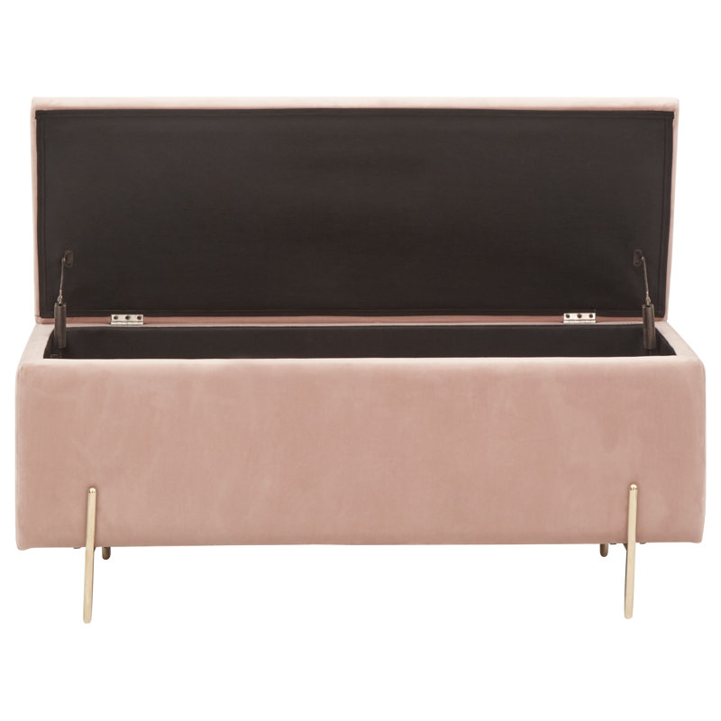 Baringer Upholstered Storage Bench, Blush Pink