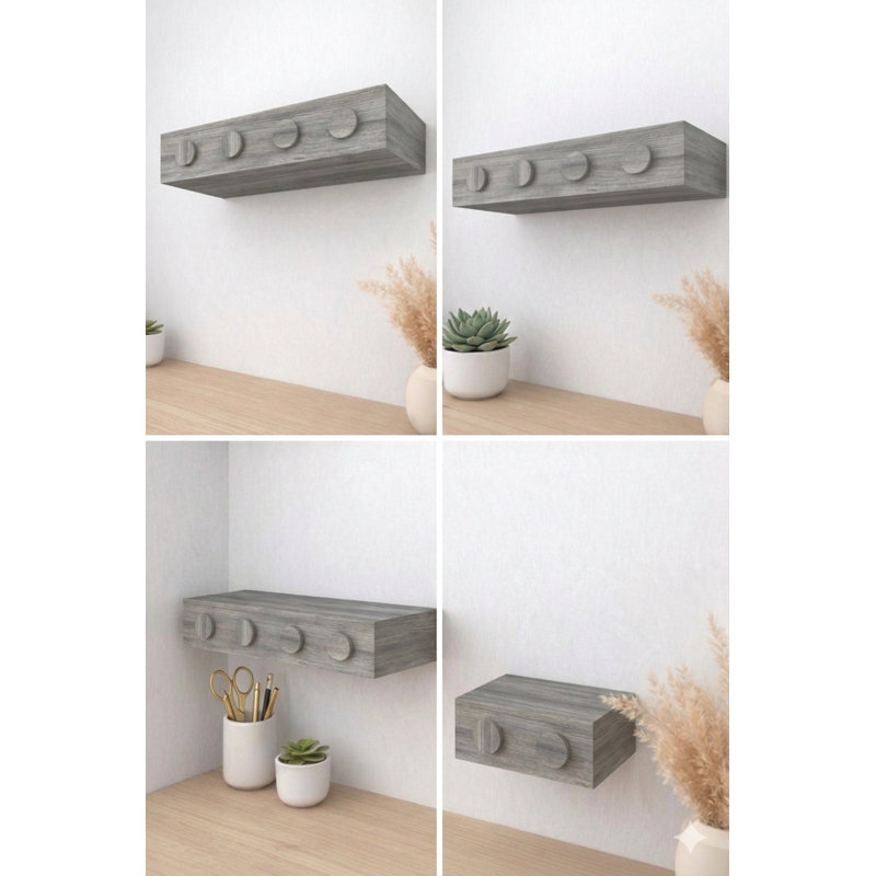 Ensemble de 3 tablettes murales pour enfants, Argent