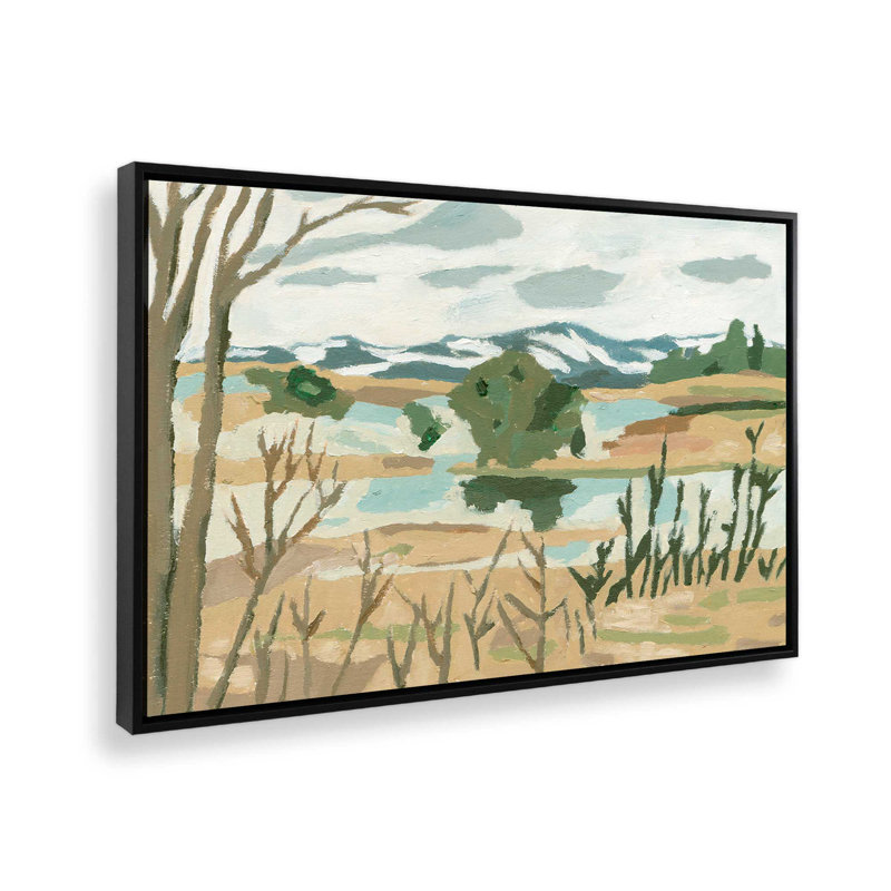 «Pale Horizon I» par Melissa Wang, reproduction d'art sur toile, Impression dans un cadre flottant sans passe-parto, Noir