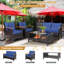Ensemble de conversation pour 4 personnes avec coussins