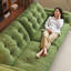 Ensemble de salon en chenille vert 3 pièces