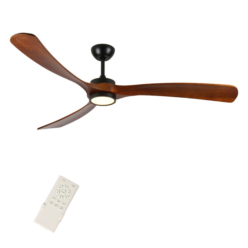 72 Inch Wood Ceiling Fan With  Light, Low Profile Ceiling Fan  With Remote Control,Noiseless Reversible Dc Motor With Timer