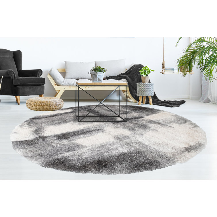 Alban Abstract Shag Charcoal Area Rug