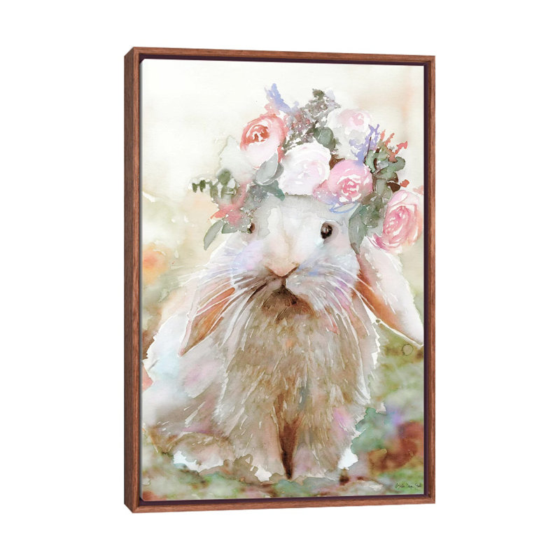 Bunny Sophia - reproduction d'art, H 26 po x l 18 po x 1,5 po, Toile avec cadre en bois classique