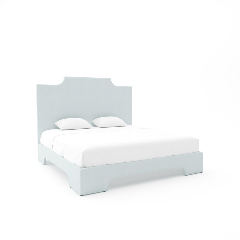 Hudson Bed, Posh Life Performance Velvet Frost White, King