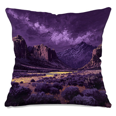 Mountain Valley Landscape Double Sided Throw Pillows