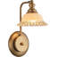Applique murale de style rétro avec finition en laiton et abat-jour en verre pour éclairage de meuble-lavabo, luminaire à une ampoule