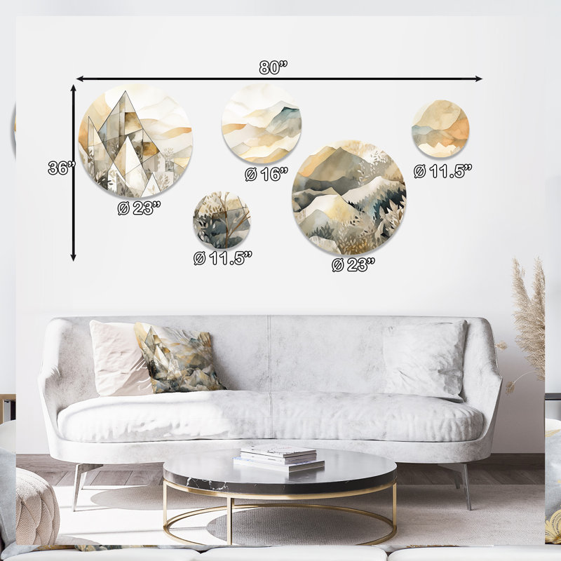 Ensemble de 5 décorations murales en métal