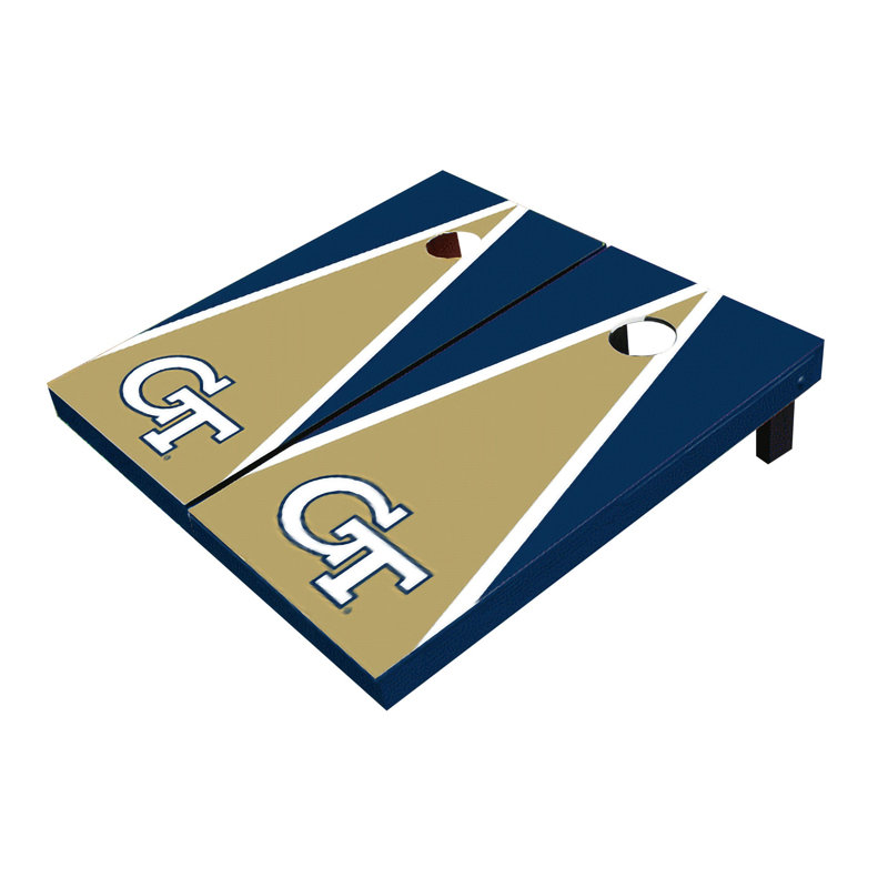 NCAA Alternant Triangle Cornhole Board, Blue Jackets de Georgia Tech, Or / marine assorti