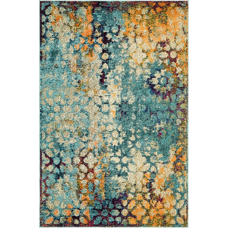 Dimonetta Washable Abstract Indoor Rug, Rectangle 4'1" x 6'1"