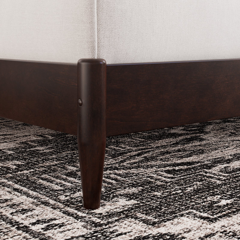 Lit plateforme en bois massif Audriel, Espresso, Grand