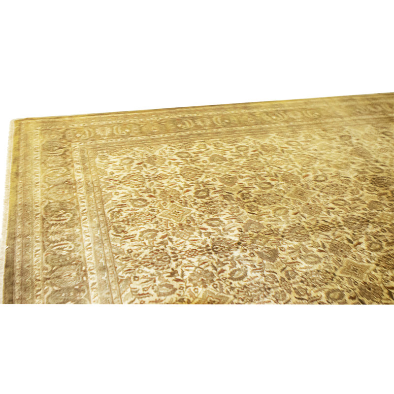 Tapis de haute qualité noué à la main, de couleur or et brun
