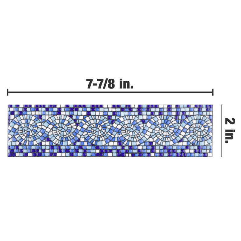 Captain Riptide 2" x 8" Ceramic Specialty Trim in Blue/White