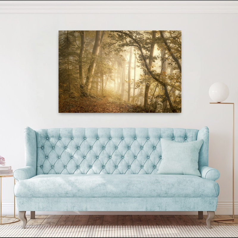 Art contemporain contemporain, paysage de forêt abstrait, H 40 po x l 60 po