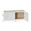 Petite armoire murale en bois massif - l 36 po x P 12 po x H 15 po, peinte en blanc, prête à assembler-2017350479