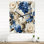 Motif victorien bleu des roses de la Renaissance VI - Horloges murales florales